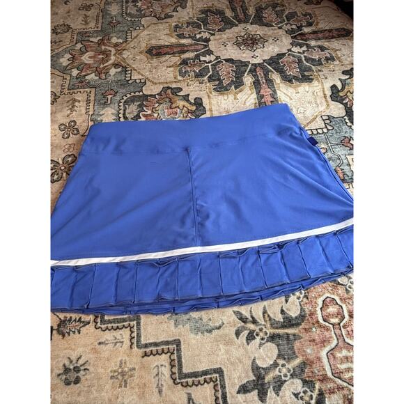 Vintage y2k Nike Mini Skirt Dri Fit Tennis Skort Blue Ruffle Size Small Medium - Picture 5 of 9